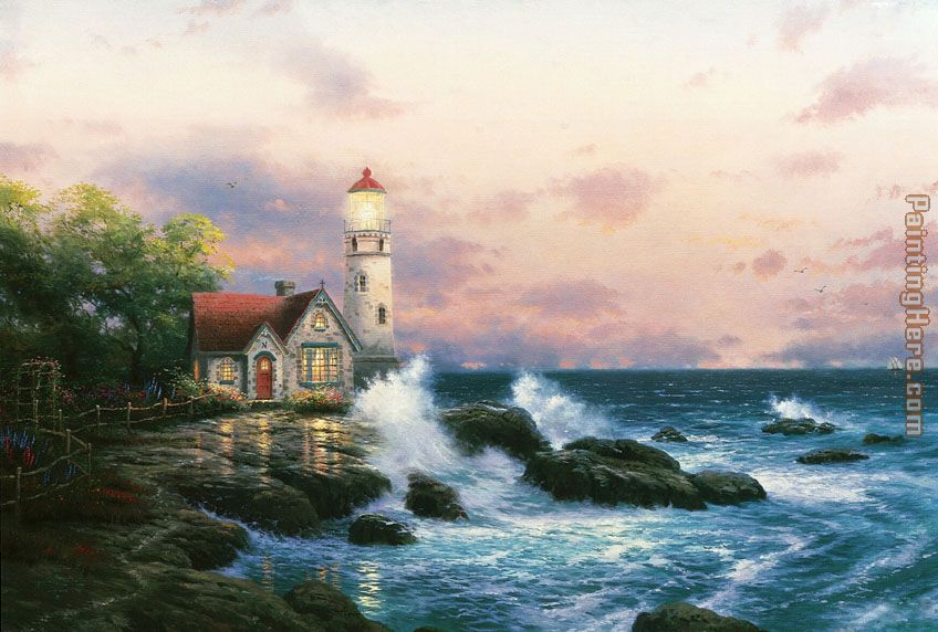 Beacon of hope painting - Thomas Kinkade Beacon of hope art painting